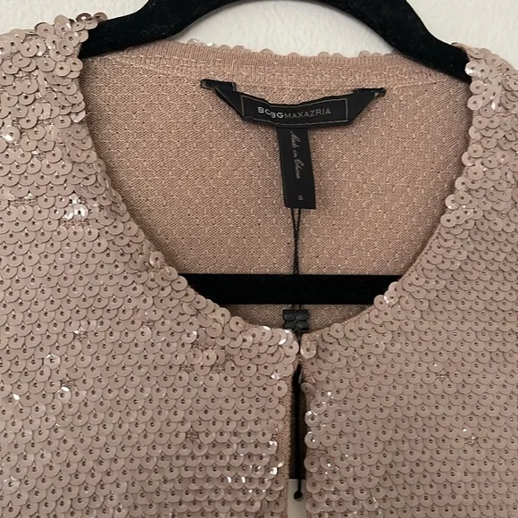 NWT BCBG Sequin Embellished Jacket with Ruffle Hem Size S - Picture 7 of 9